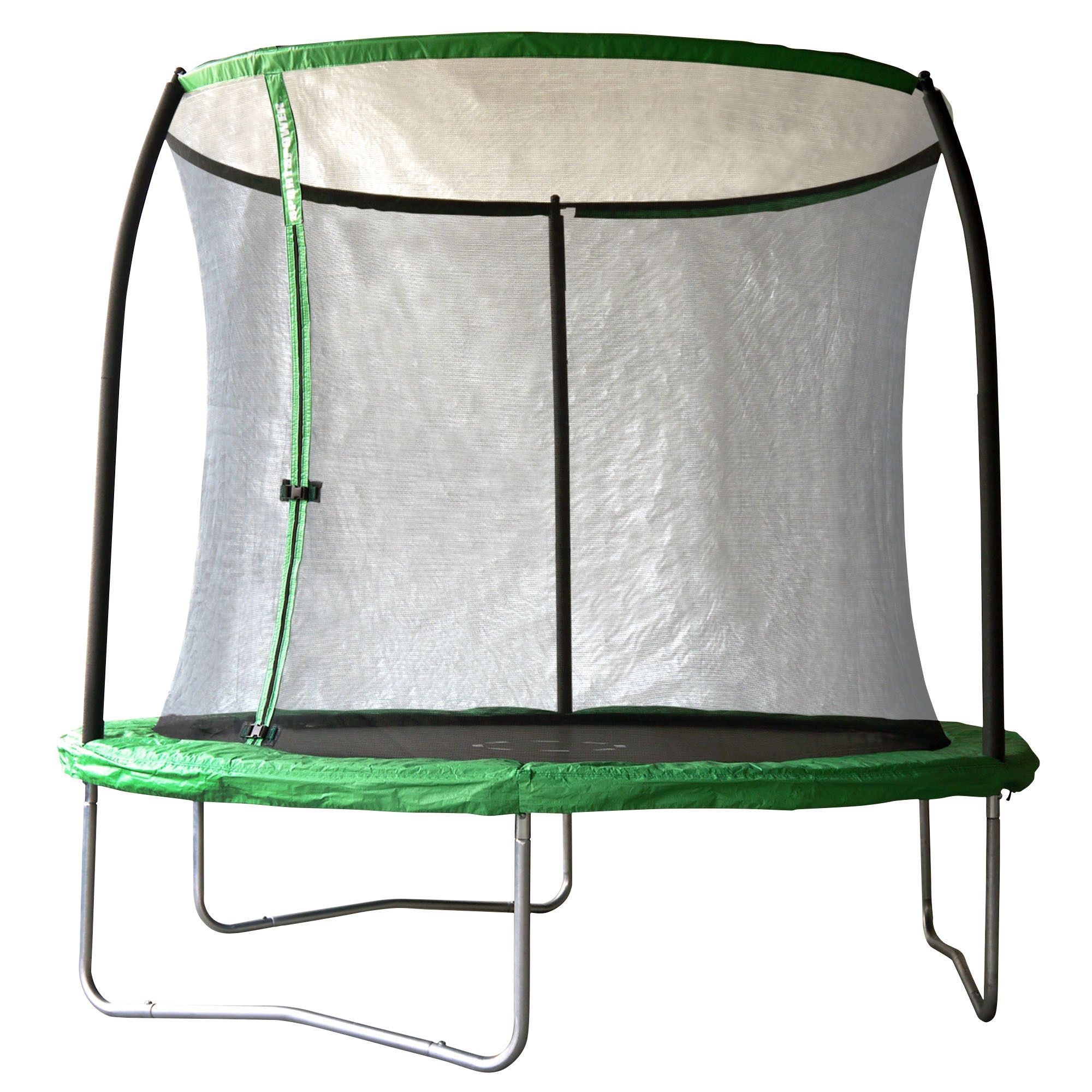 Trampoline with outlet enclosure