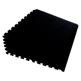 Black Interlocking floor tile 2.16m², Pack of 6