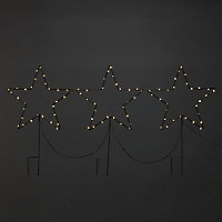 Black LED Indoor & outdoor Star Spike light, Set of 3