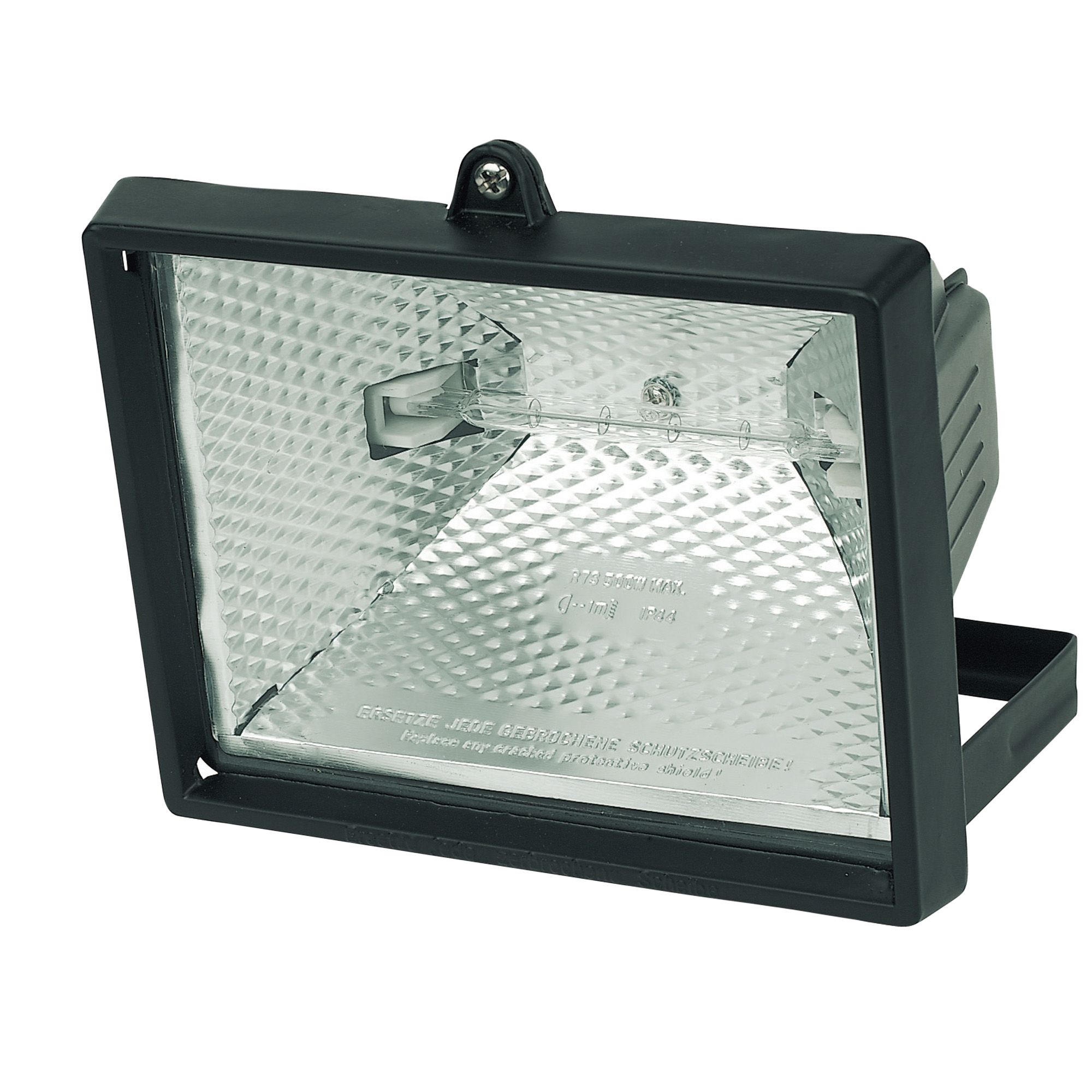 Black Mains-powered Halogen Floodlight