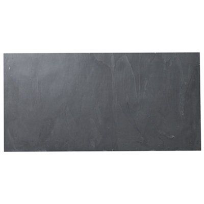 Black Matt Patterned Slate Wall & floor Tile, Pack of 5, (L)600mm (W)300mm