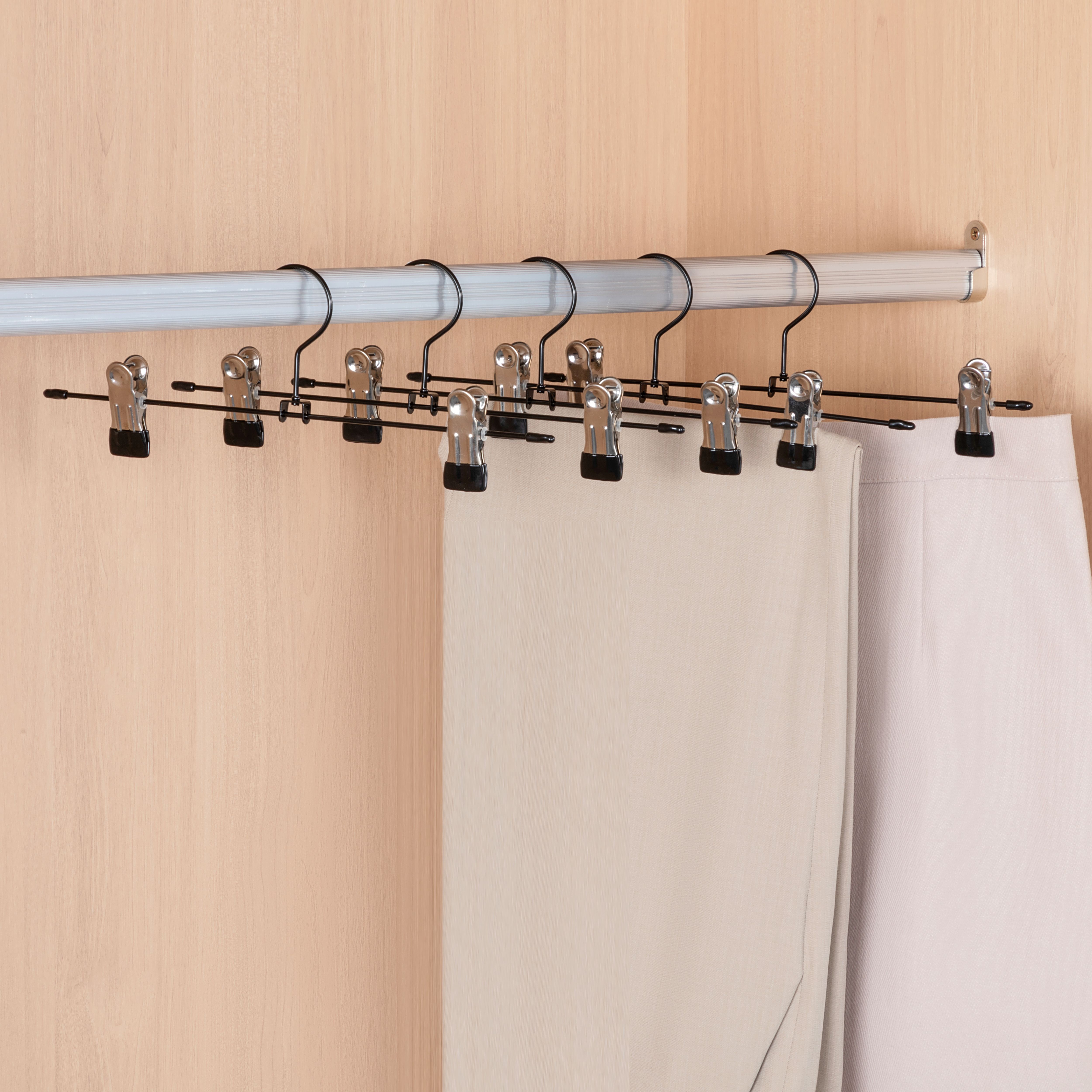 Black Metal Trouser hangers, Pack of 5