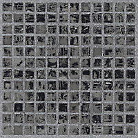 Black Mosaic effect Vinyl tile, Pack of 11