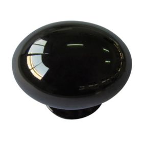 Black Nickel effect Zinc alloy Oval Furniture Knob (Dia)35mm, Pack of 6