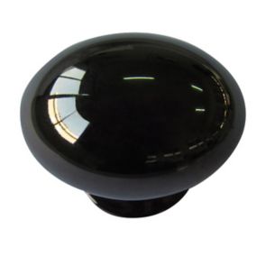 Black Nickel effect Zinc alloy Oval Furniture Knob, Pack of 6