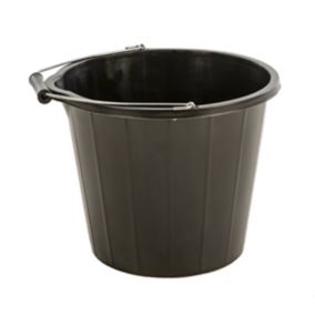 Black Plastic 14L Bucket