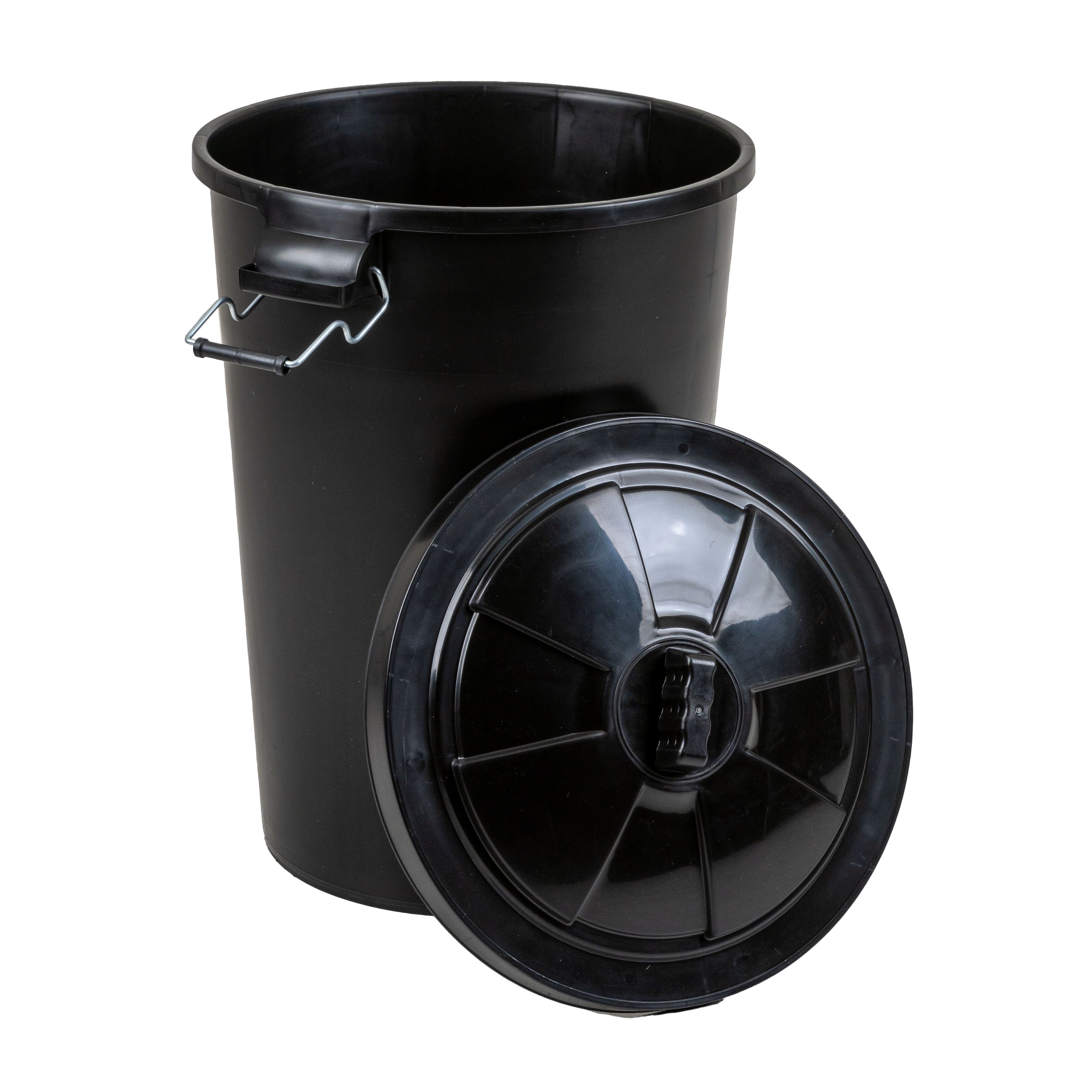 Black Plastic Heavy duty Outdoor bin 90L