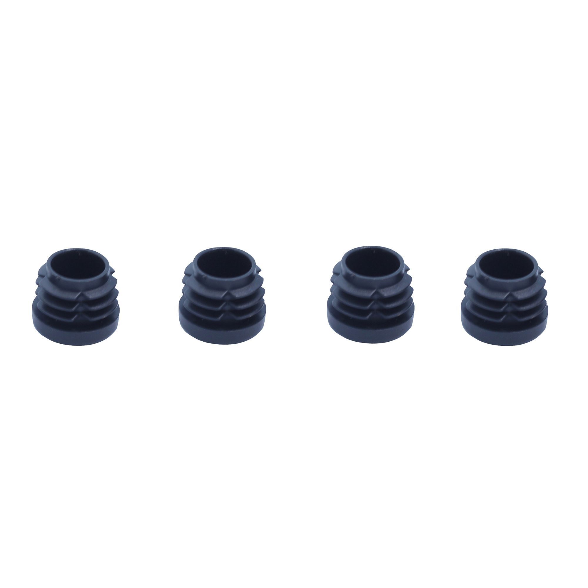 Black Plastic Insert cap (Dia)18mm, Pack of 4