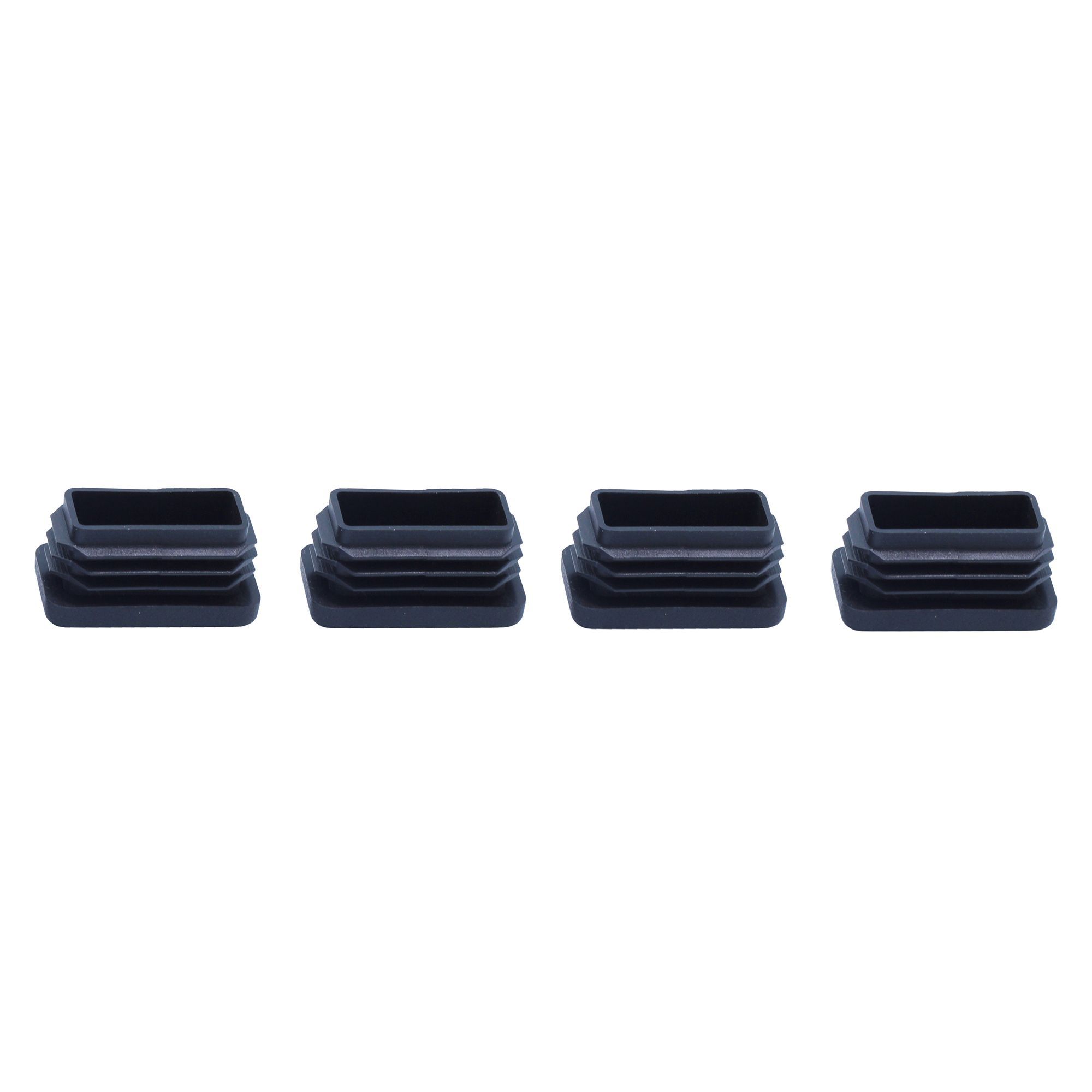 Black Plastic Insert cap (L)32mm (W)17mm, Pack of 4