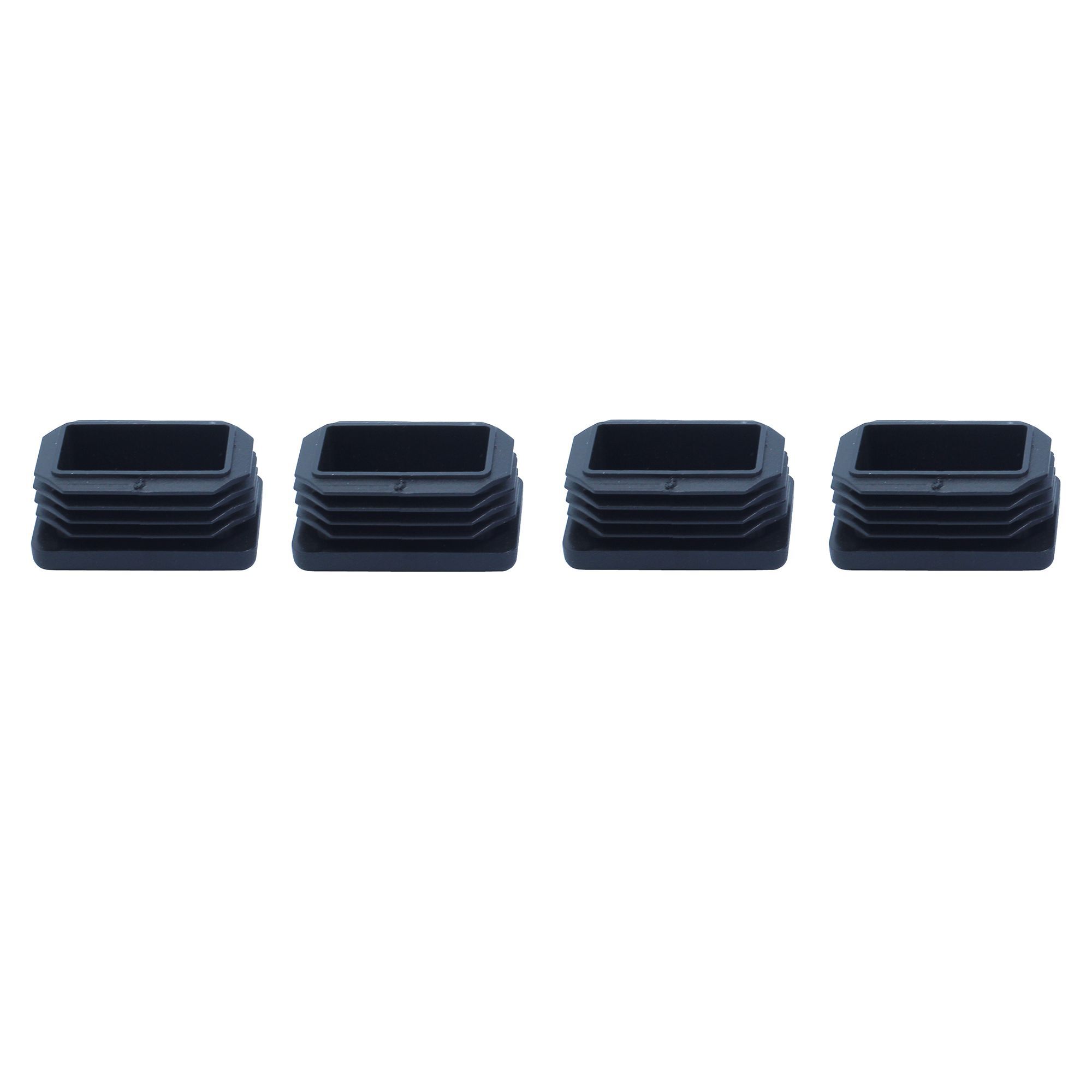 Black Plastic Insert cap (L)37mm (W)24mm, Pack of 4