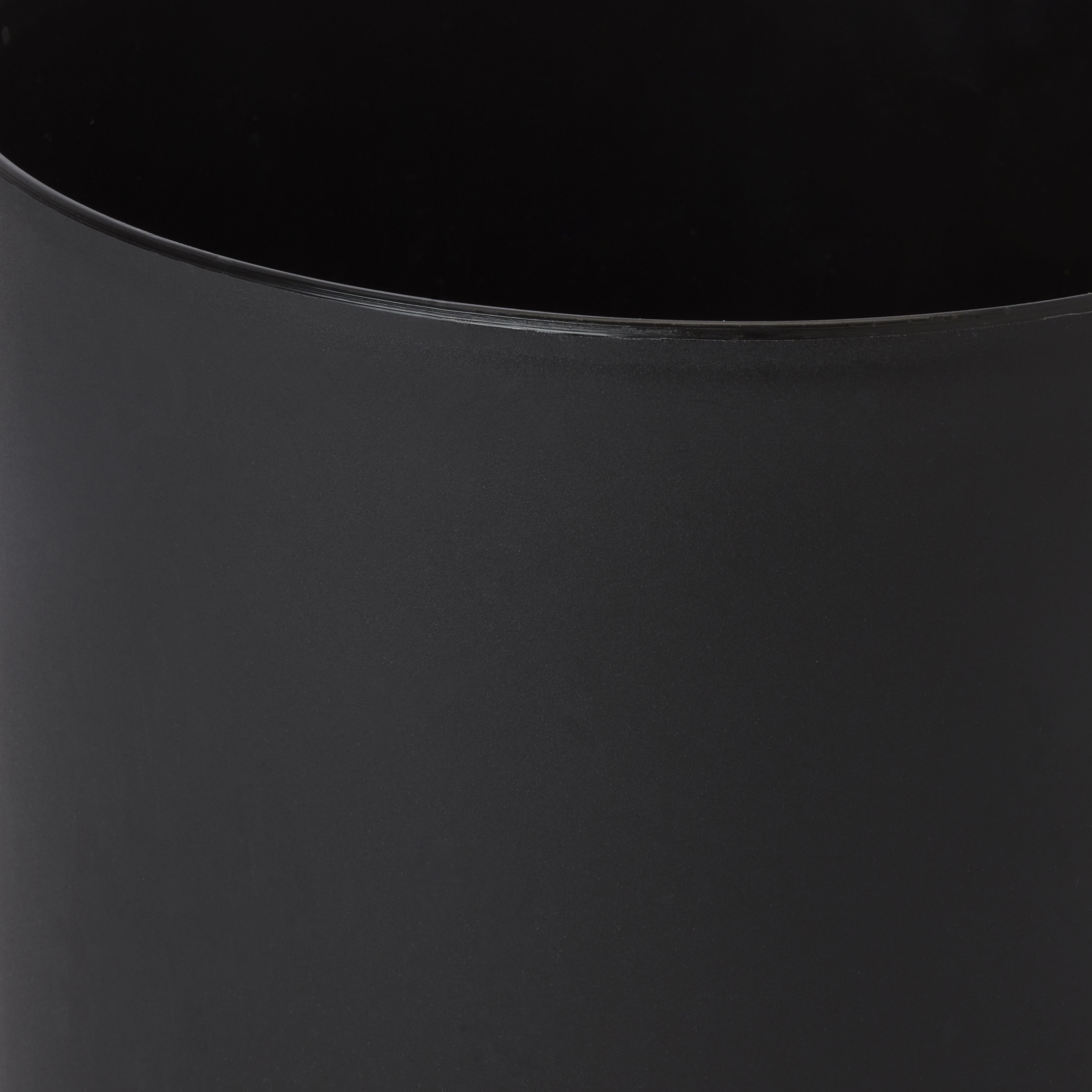 Black Plastic Plain Round Plant pot (Dia)25.1cm