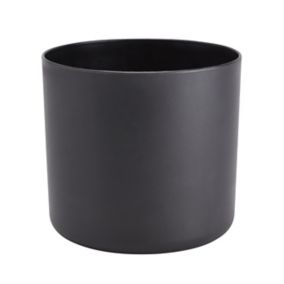 Black Plastic Round Plant pot (Dia)20.7cm