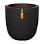 Black Polyethylene (PE) Rib Round Plant pot (Dia)35cm