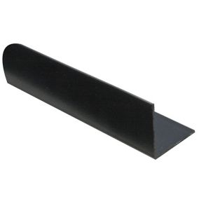 Black Polyvinyl chloride (PVC) Equal L-shaped Angle profile, (L)2m (W)15mm (D)15mm (T)1mm