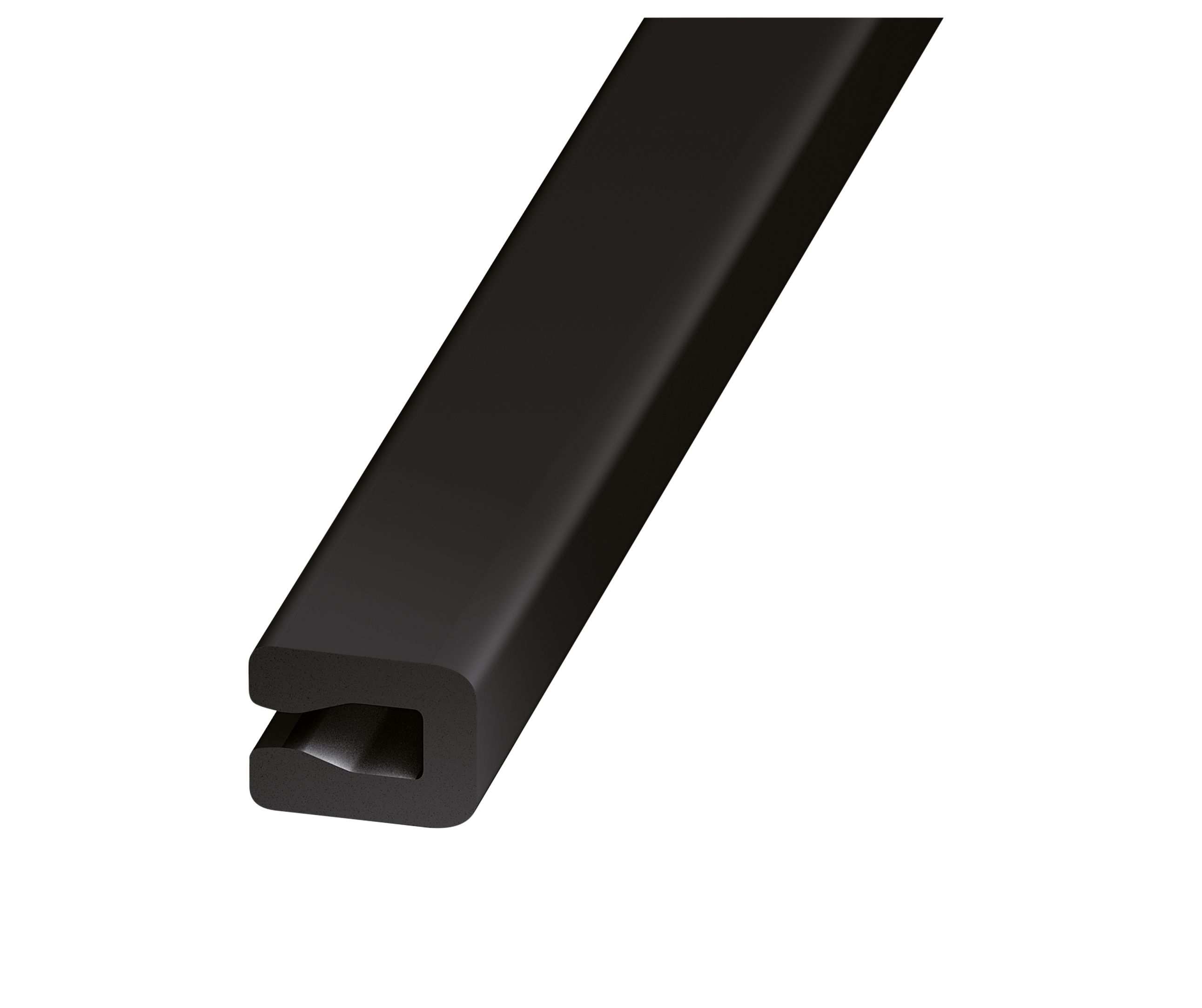 Black Polyvinyl Chloride (PVC) Unequal U-shaped Angle Profile, (L)1m (W ...