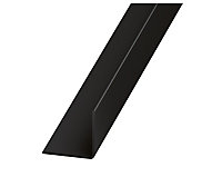 Black PVC Equal L-shaped Angle profile, (L)1.3m (W)20mm