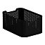 Black rattan effect 7L Plastic Storage basket (H)130mm (W)190mm