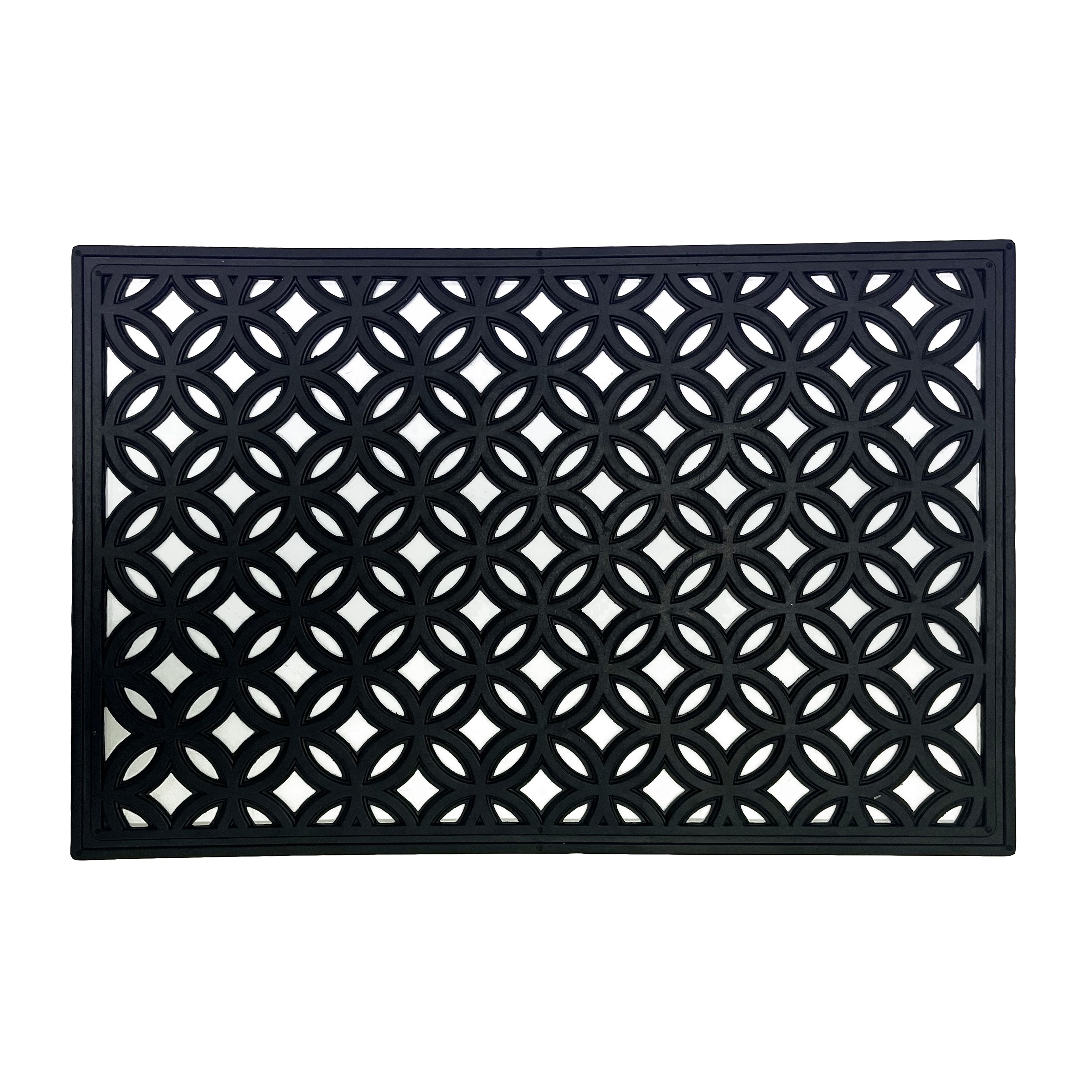Black Rectangular Door mat, 40cm x 60cm