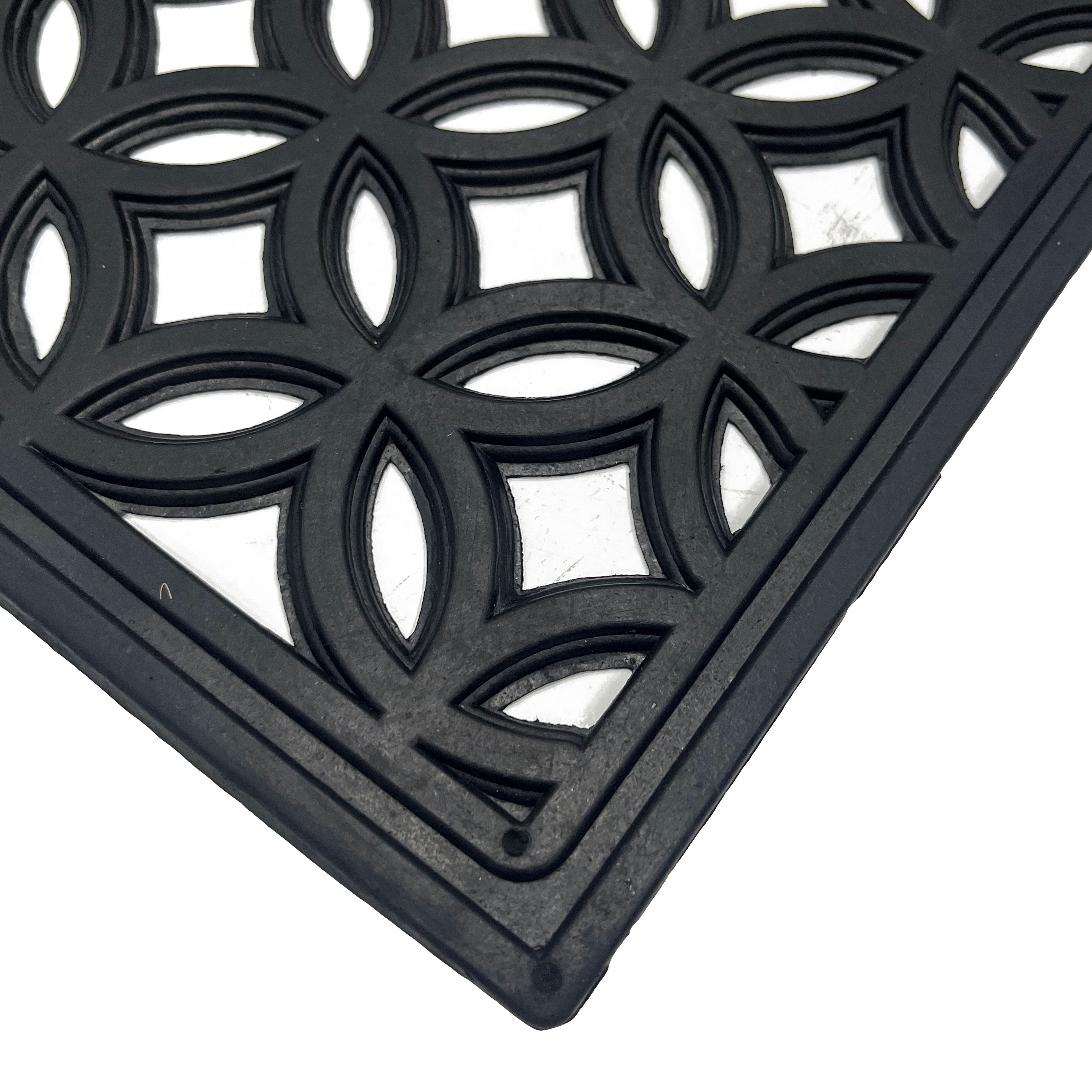 Black Rectangular Door mat, 40cm x 60cm