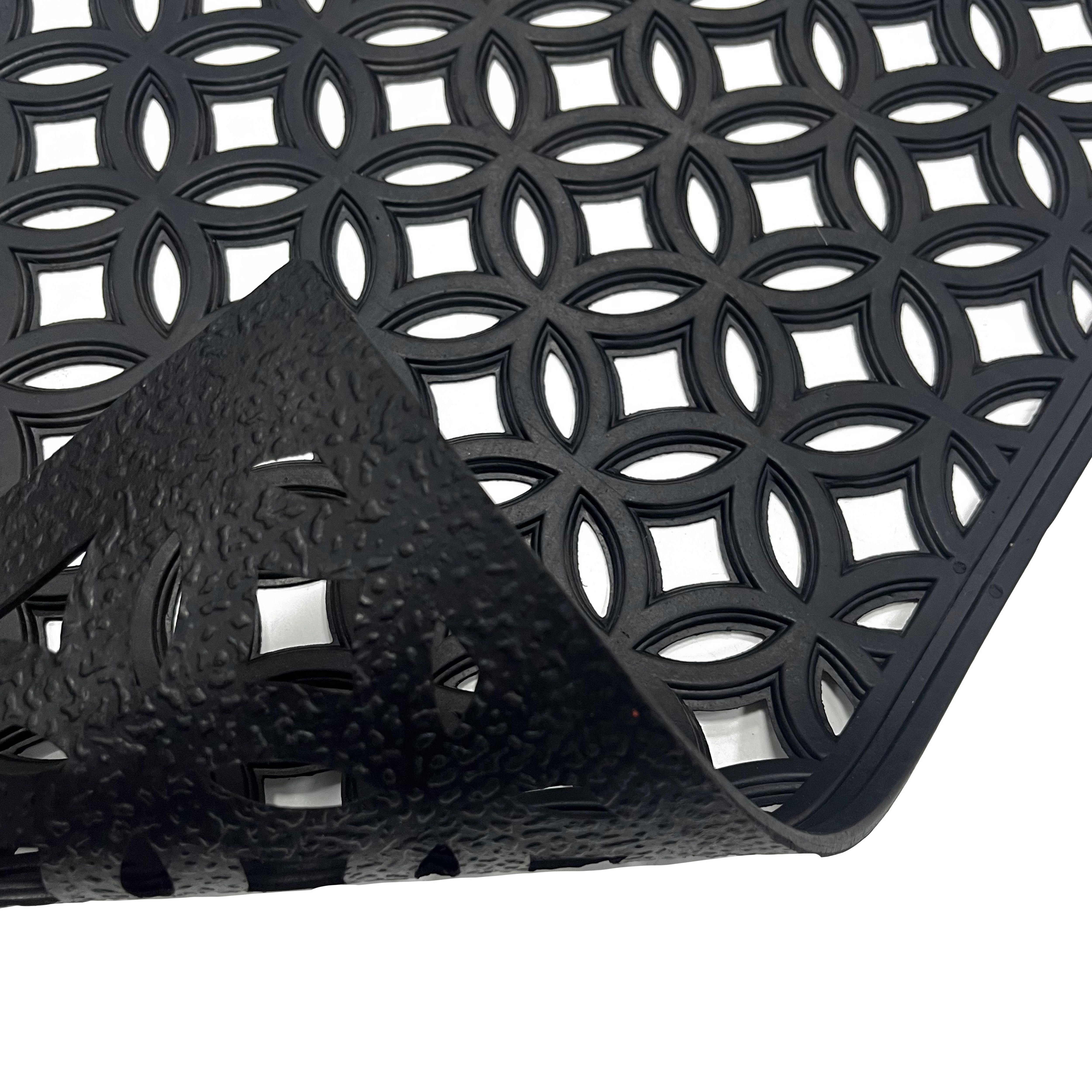 Black Rectangular Door mat, 40cm x 60cm