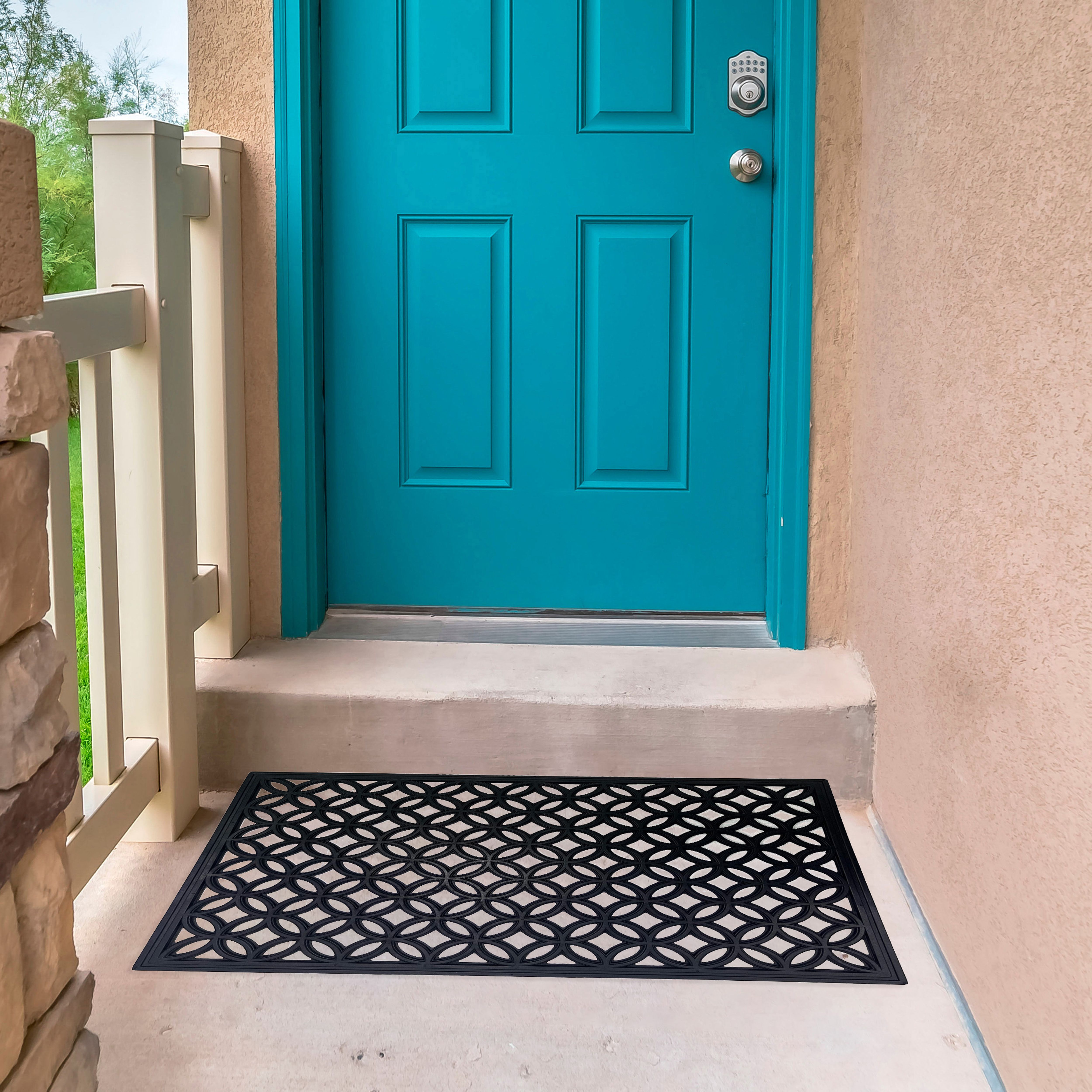 Black Rectangular Door mat, 60cm x 90cm