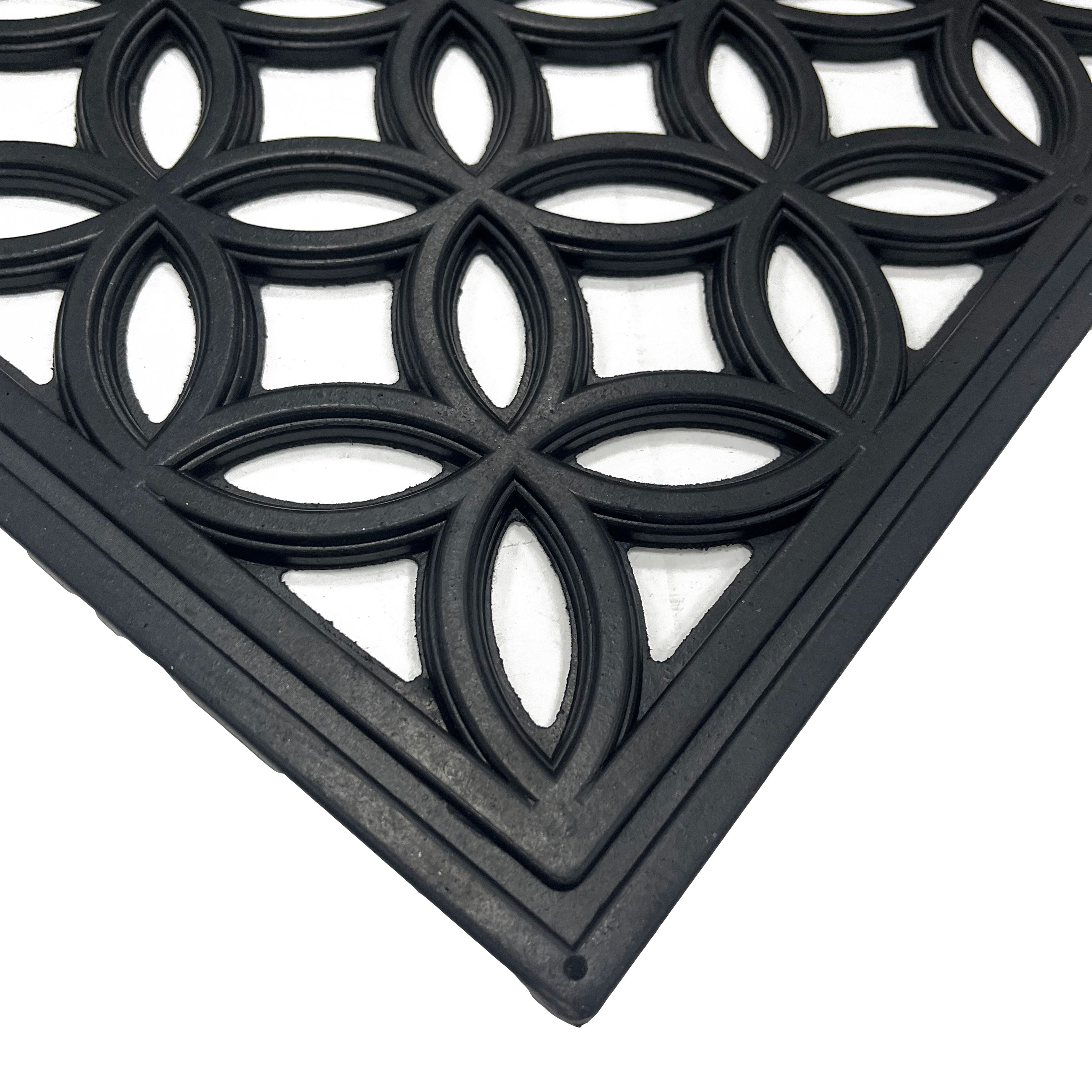 Black Rectangular Door mat, 60cm x 90cm