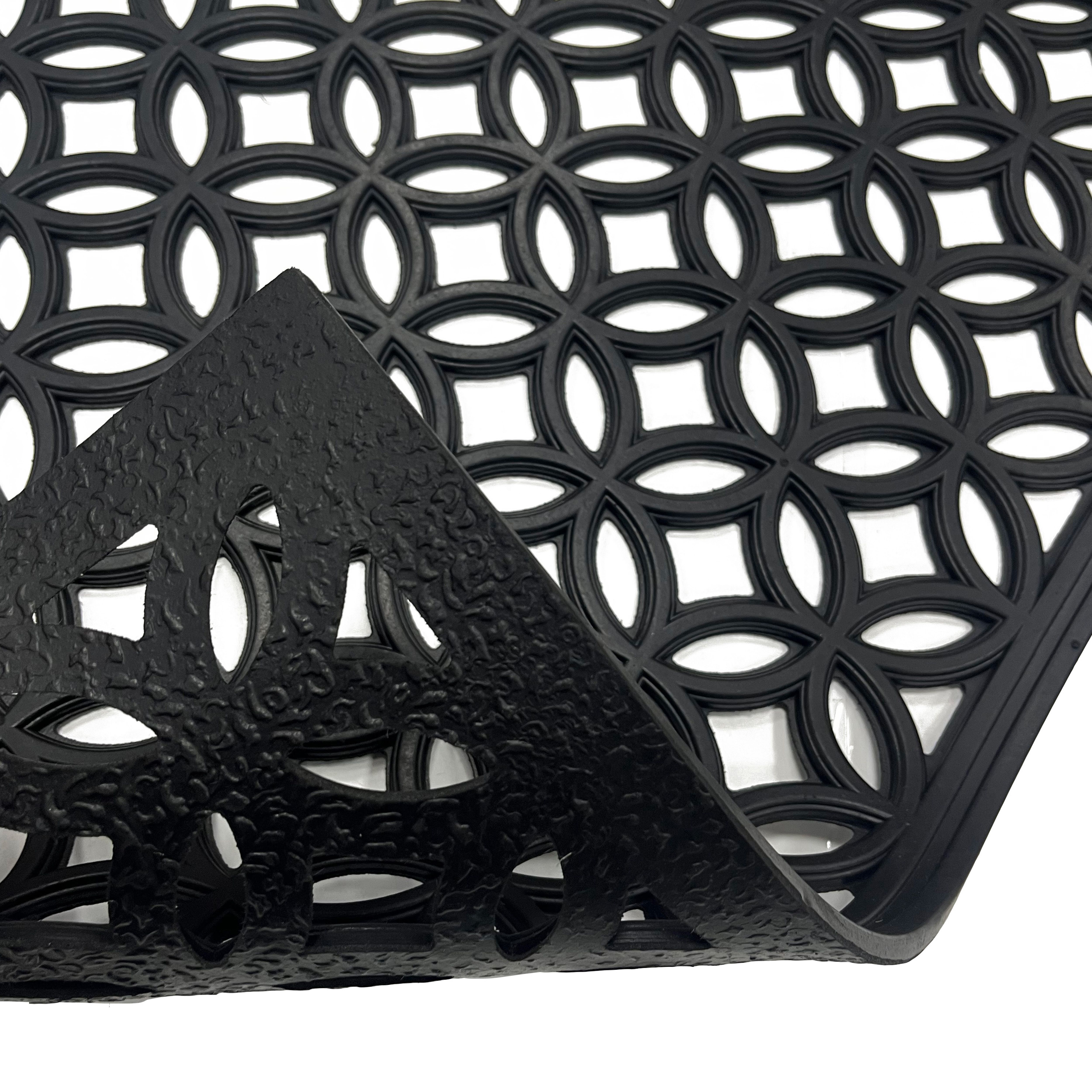 Black Rectangular Door mat, 60cm x 90cm