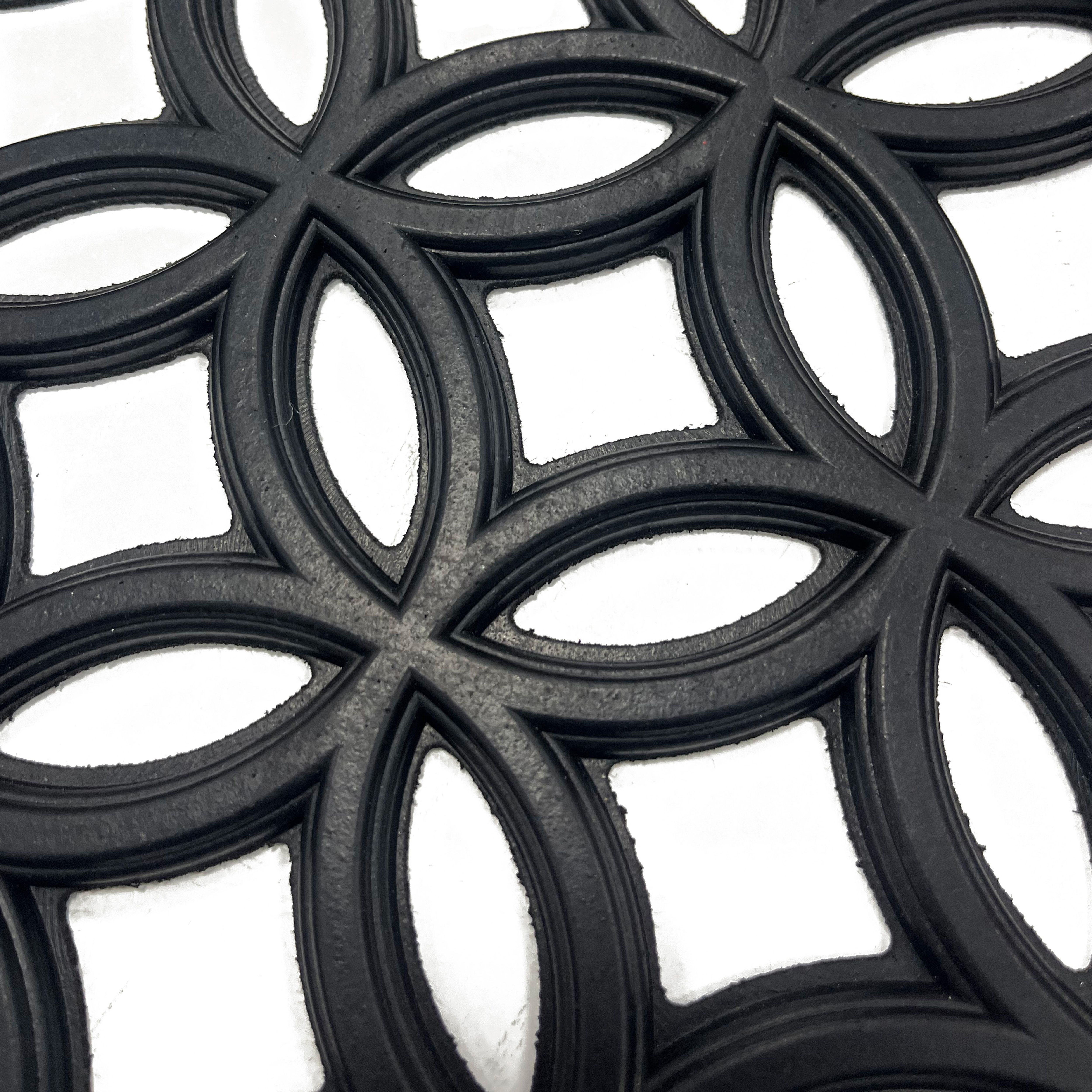 Black Rectangular Door mat, 60cm x 90cm