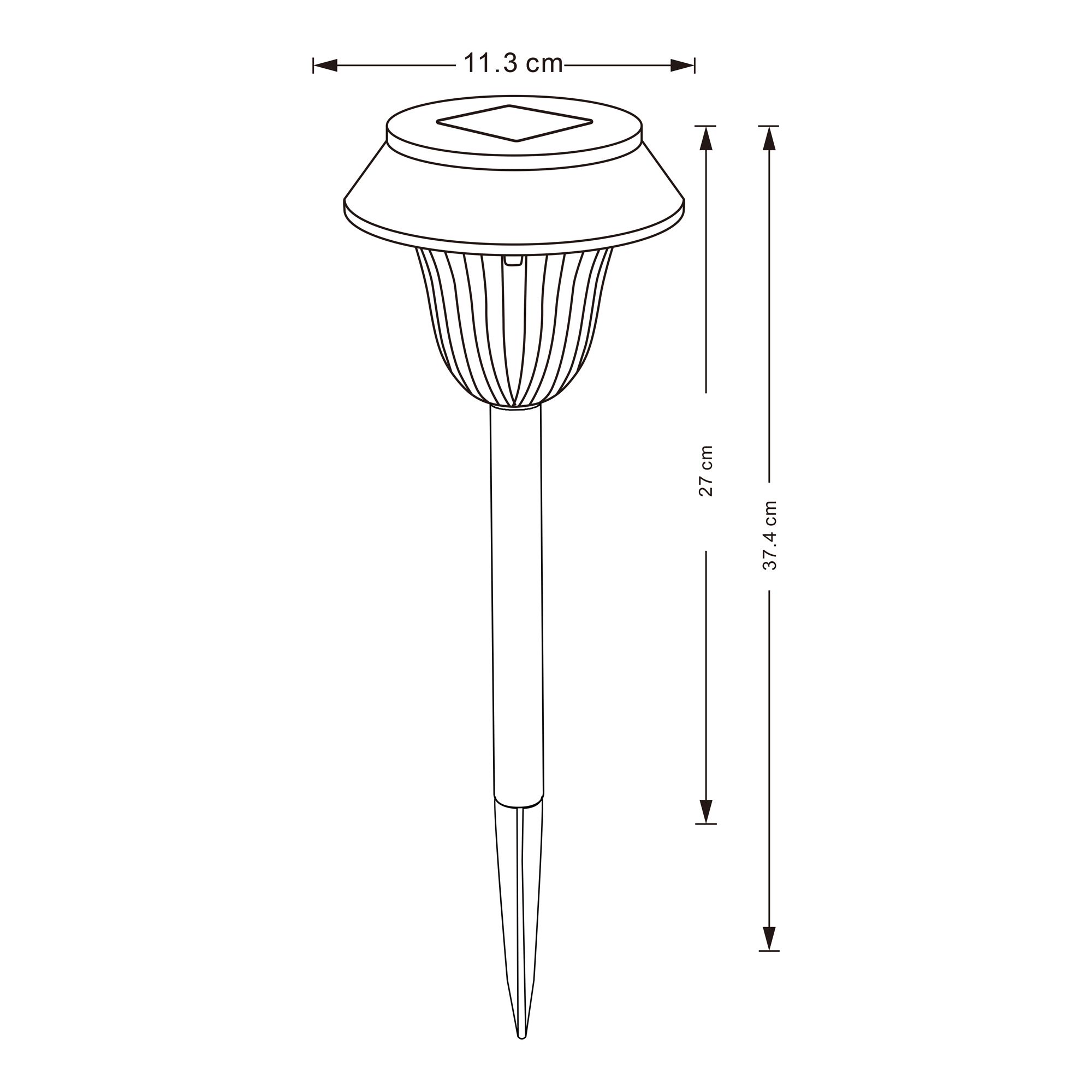 Black Round Solar-powered Integrated LED Outdoor Stake light