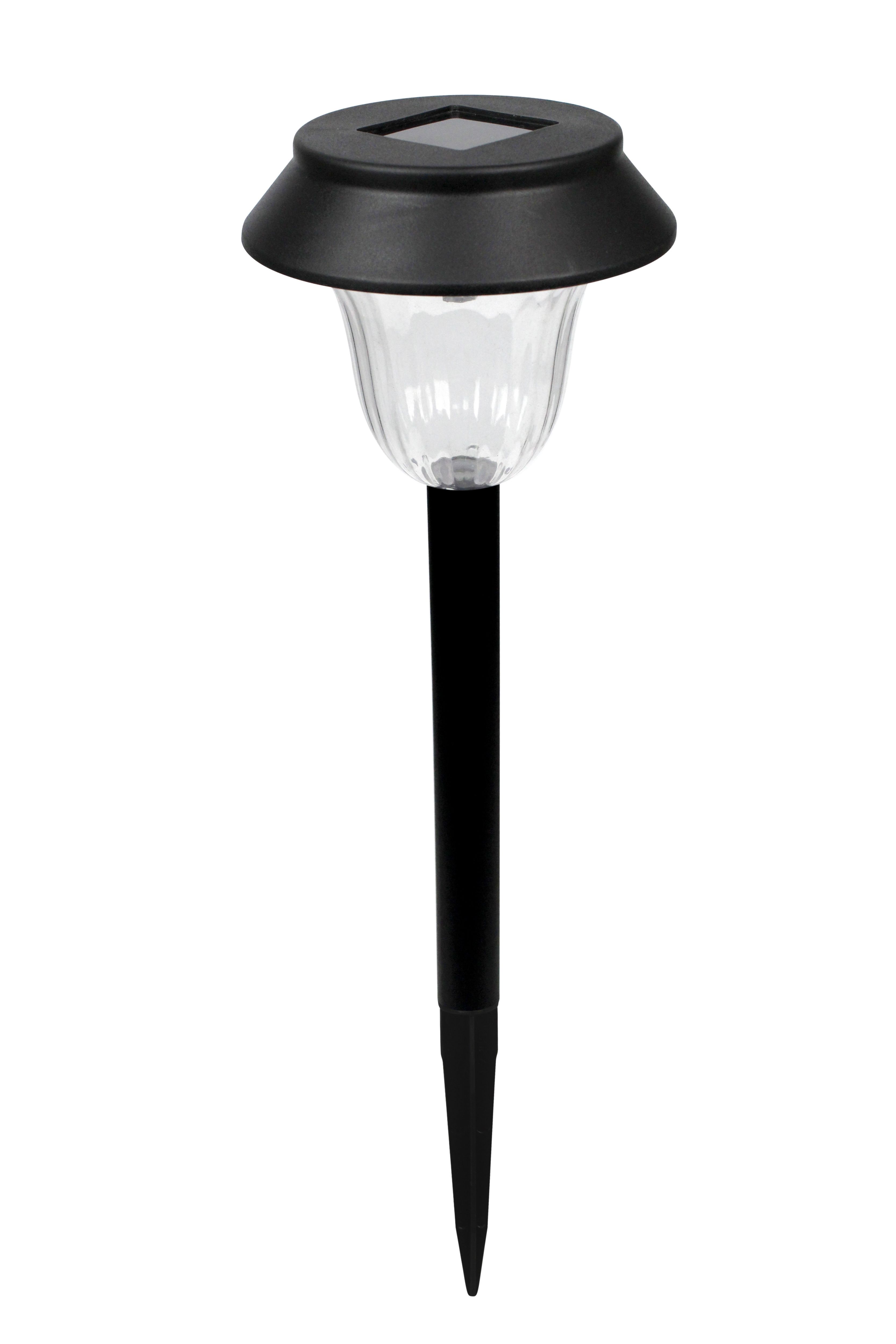 Black Round Solar-powered Integrated LED Outdoor Stake light