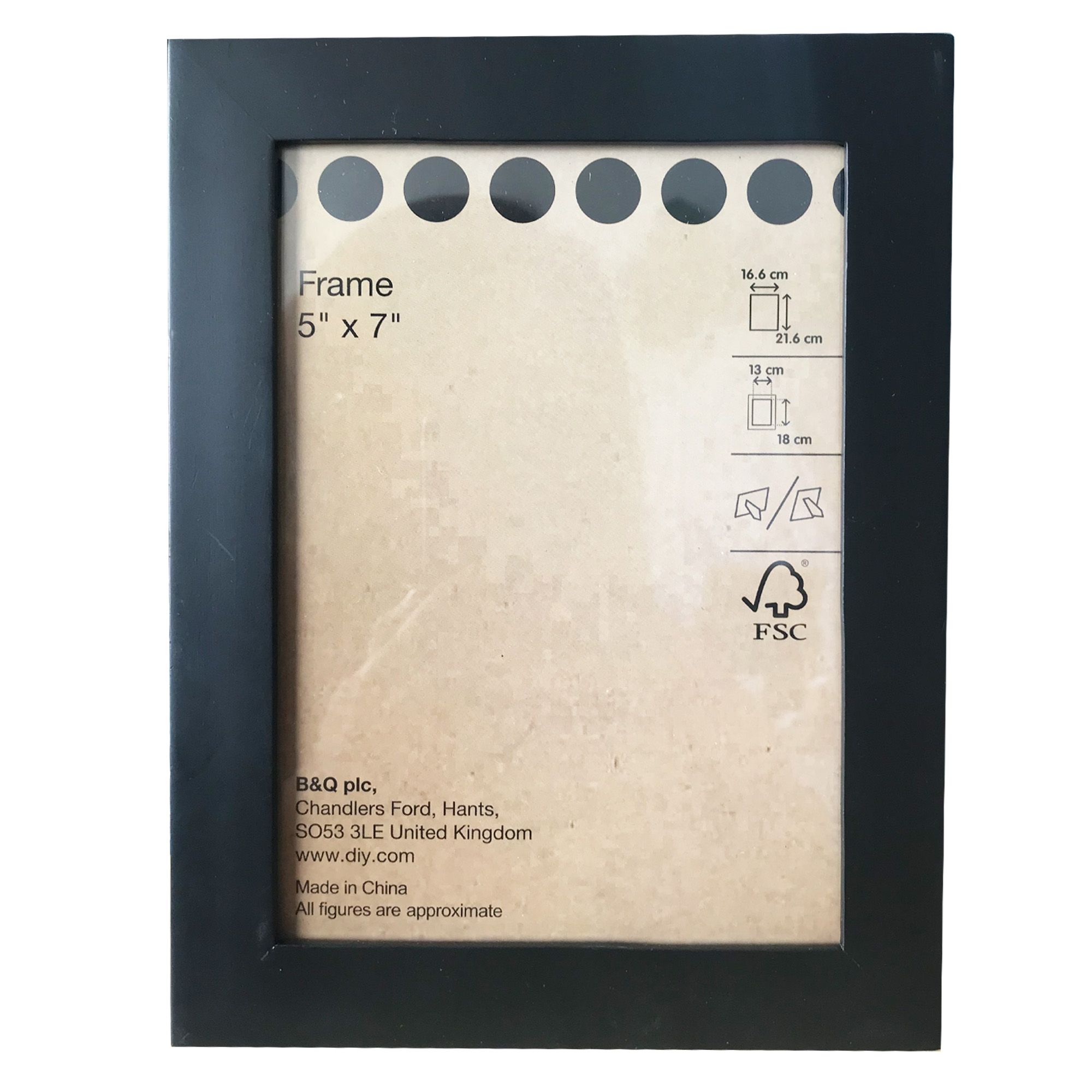 Black Single Picture frame (H)16.4cm x (W)21.4cm