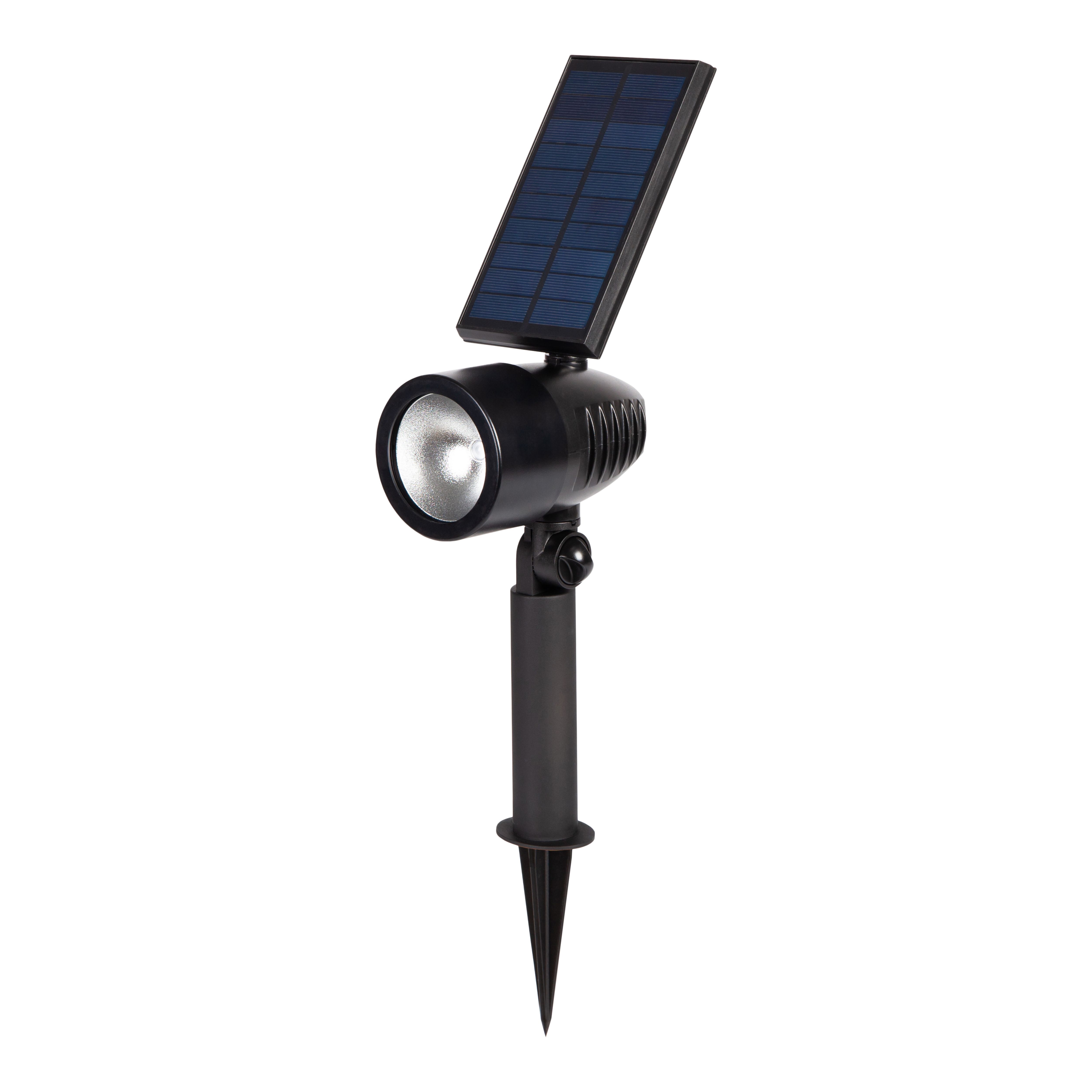 Black Solar-powered 120lm Integrated LED Outdoor Spotlight