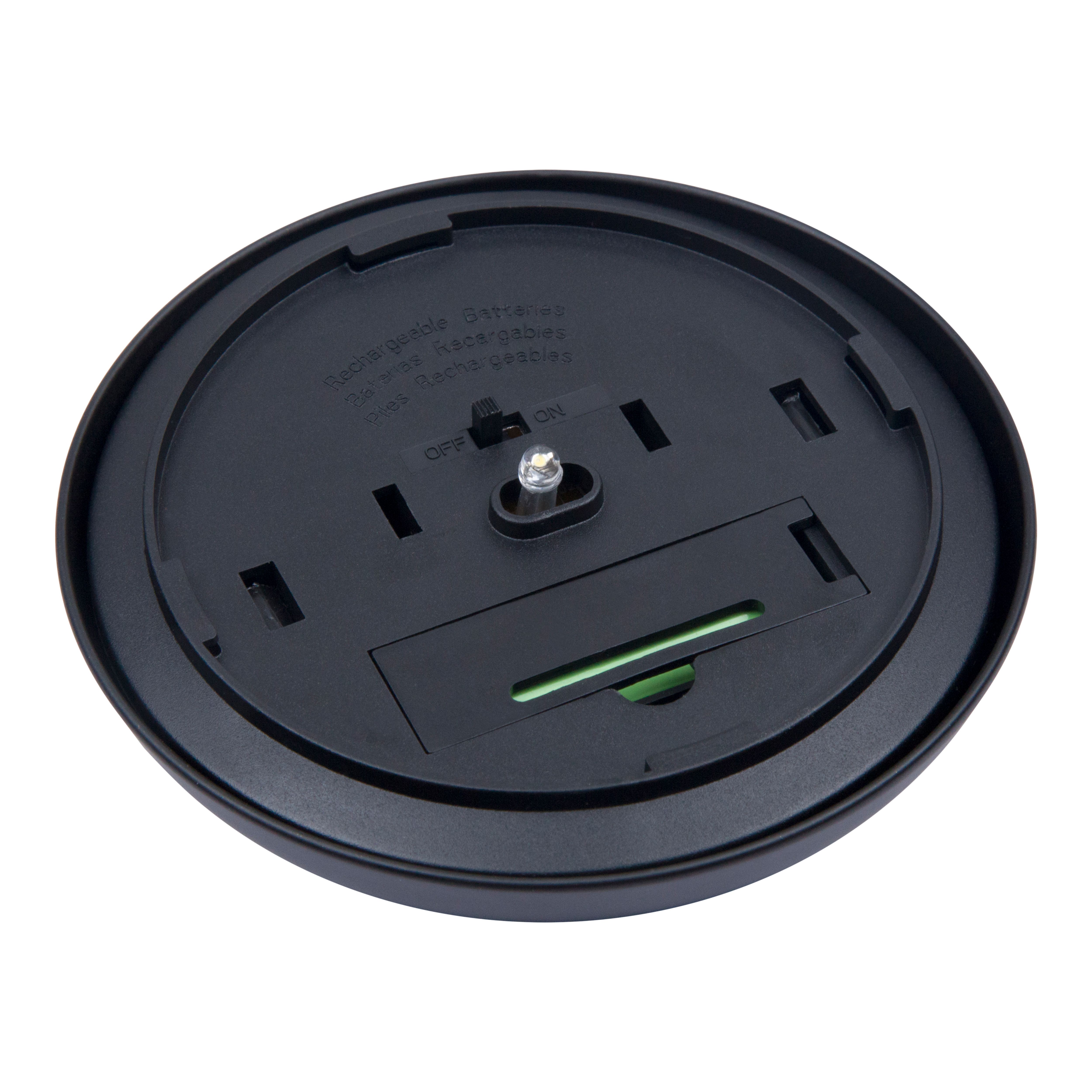Black Solar-powered Integrated LED Outdoor Round Wall light, Pack of 1