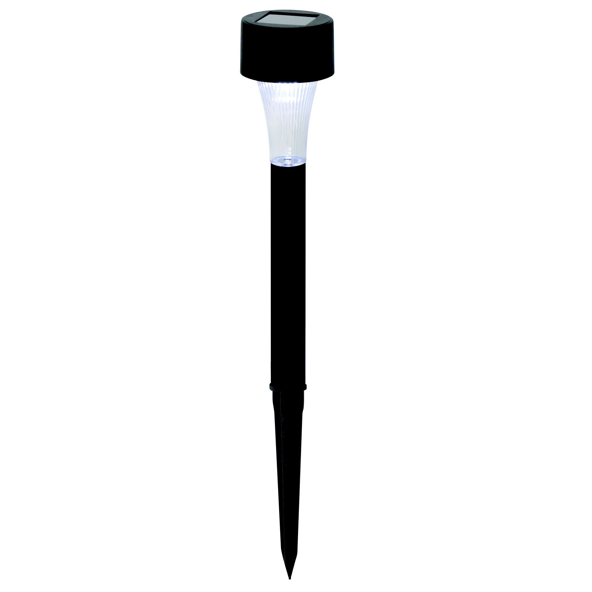 Black Solar-powered Integrated LED Outdoor Stake light, Pack of 10