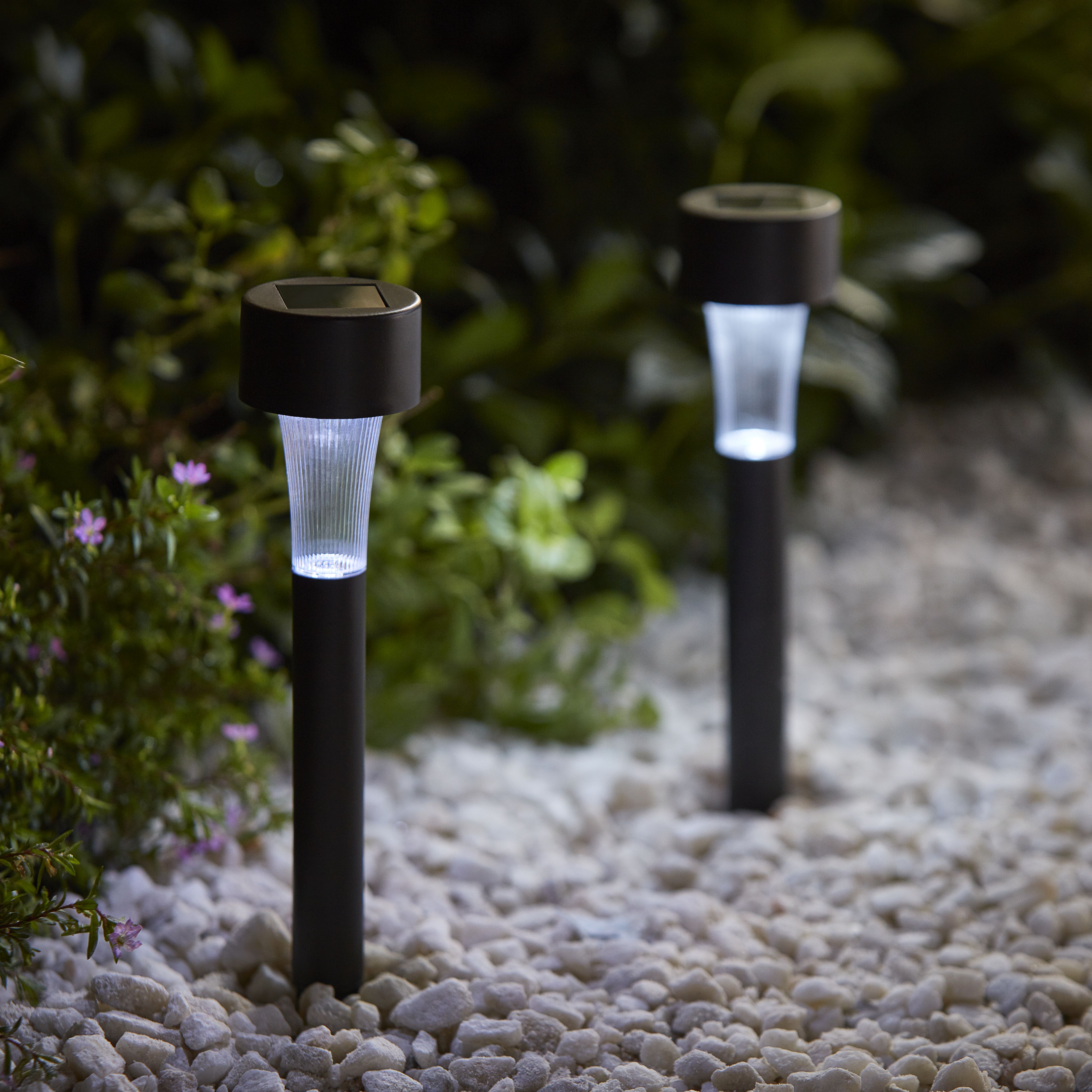 Black Solar-powered Integrated LED Outdoor Stake light