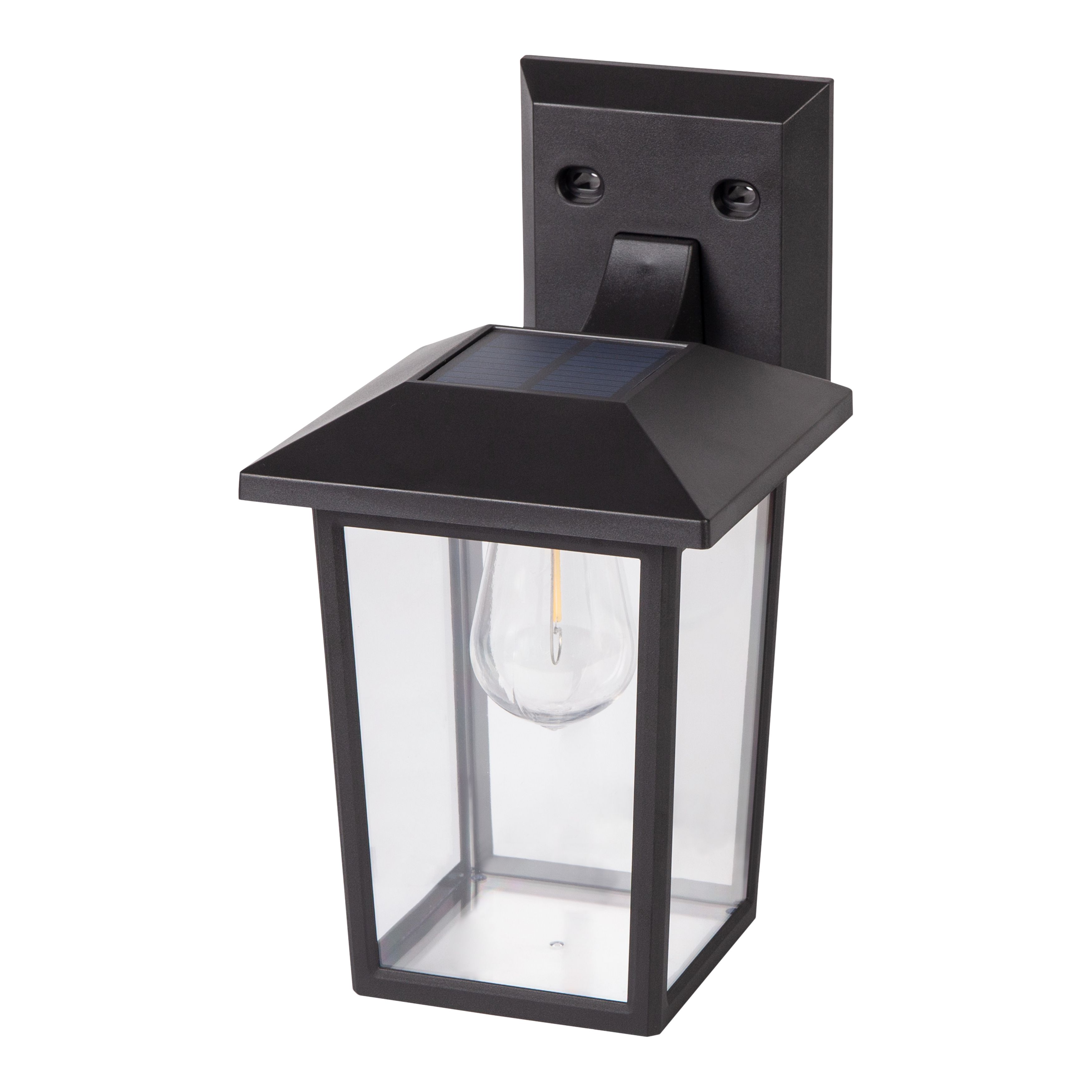 Black Solar-powered Integrated LED Outdoor Wall light
