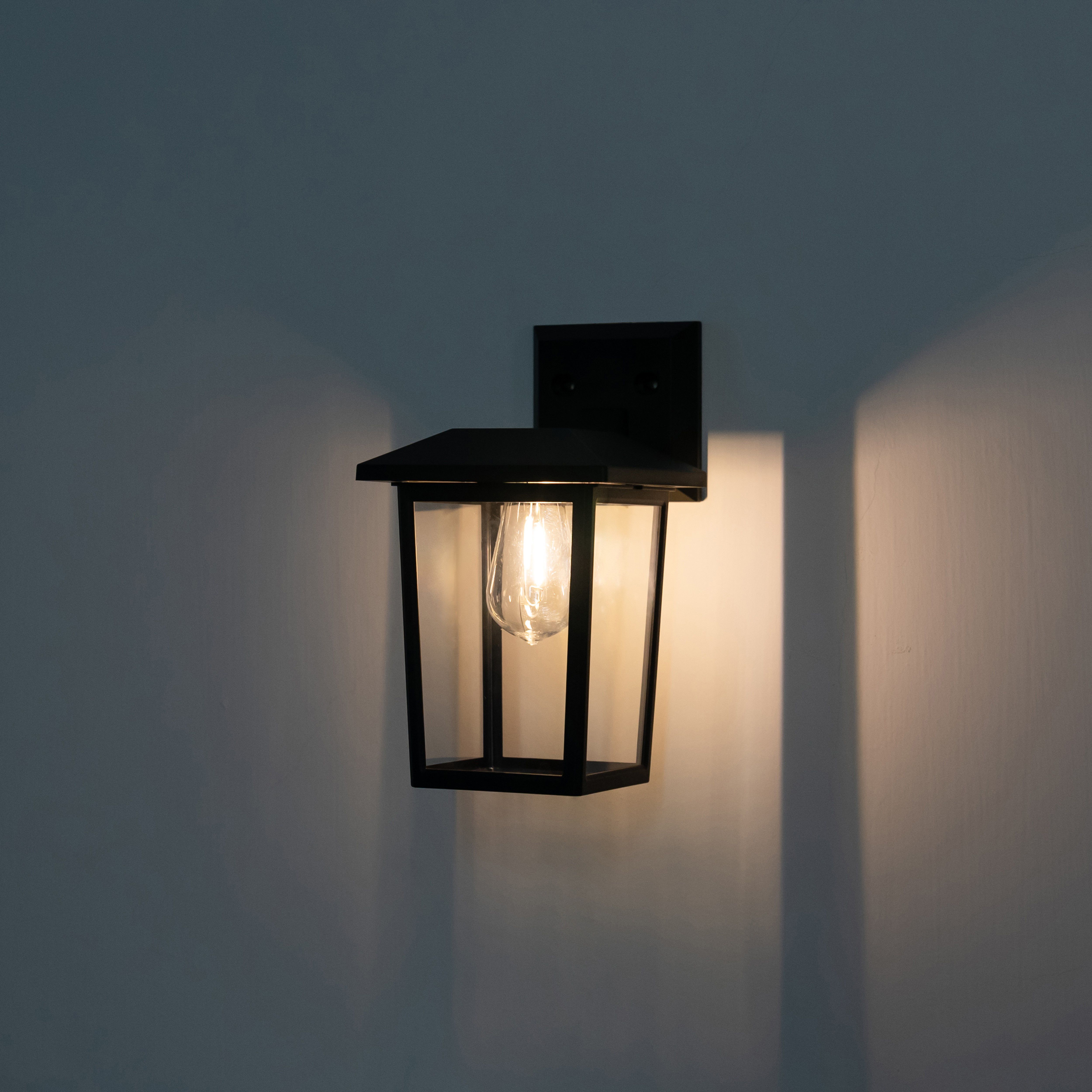 Black Solar-powered Integrated LED Outdoor Wall light