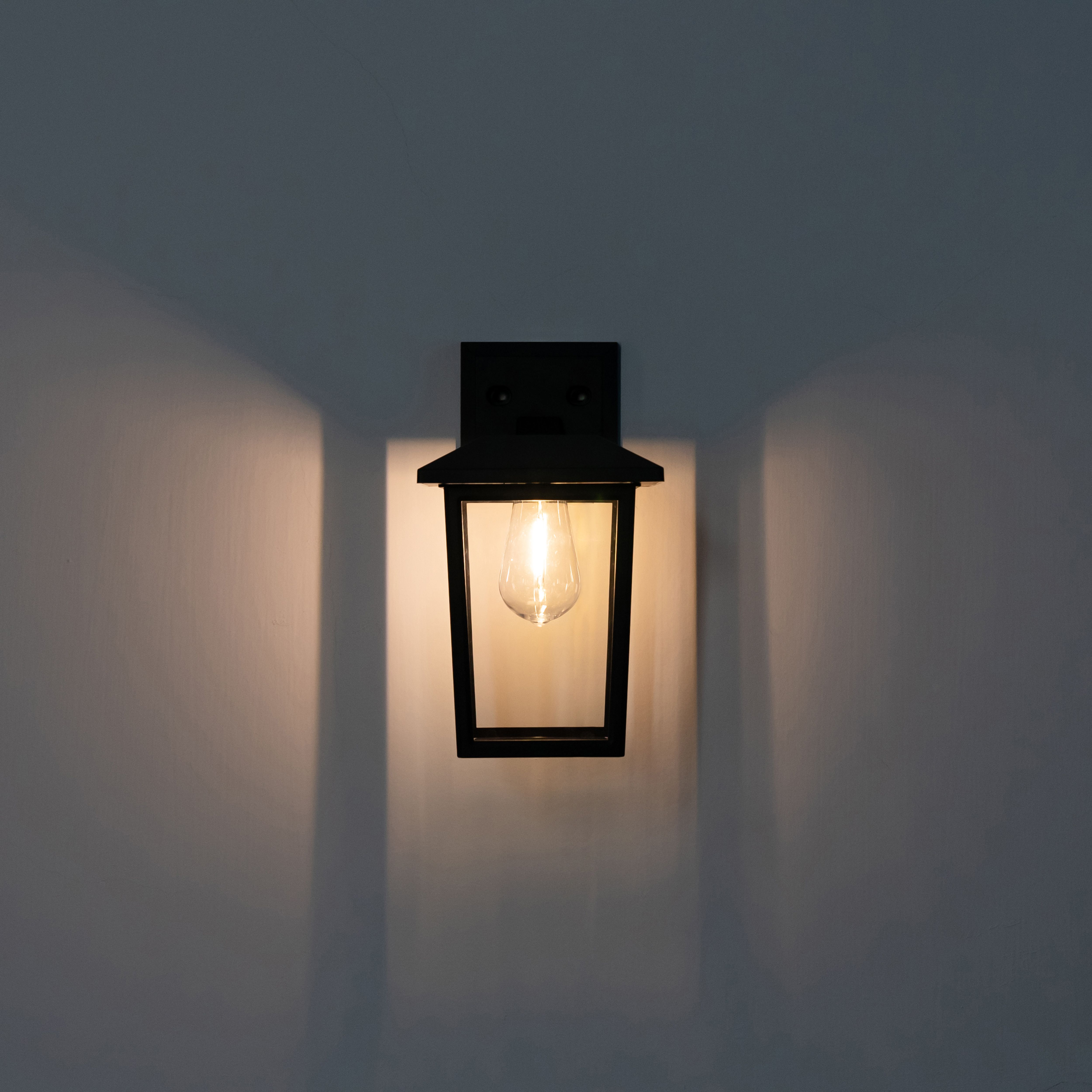 Black Solar-powered Integrated LED Outdoor Wall light