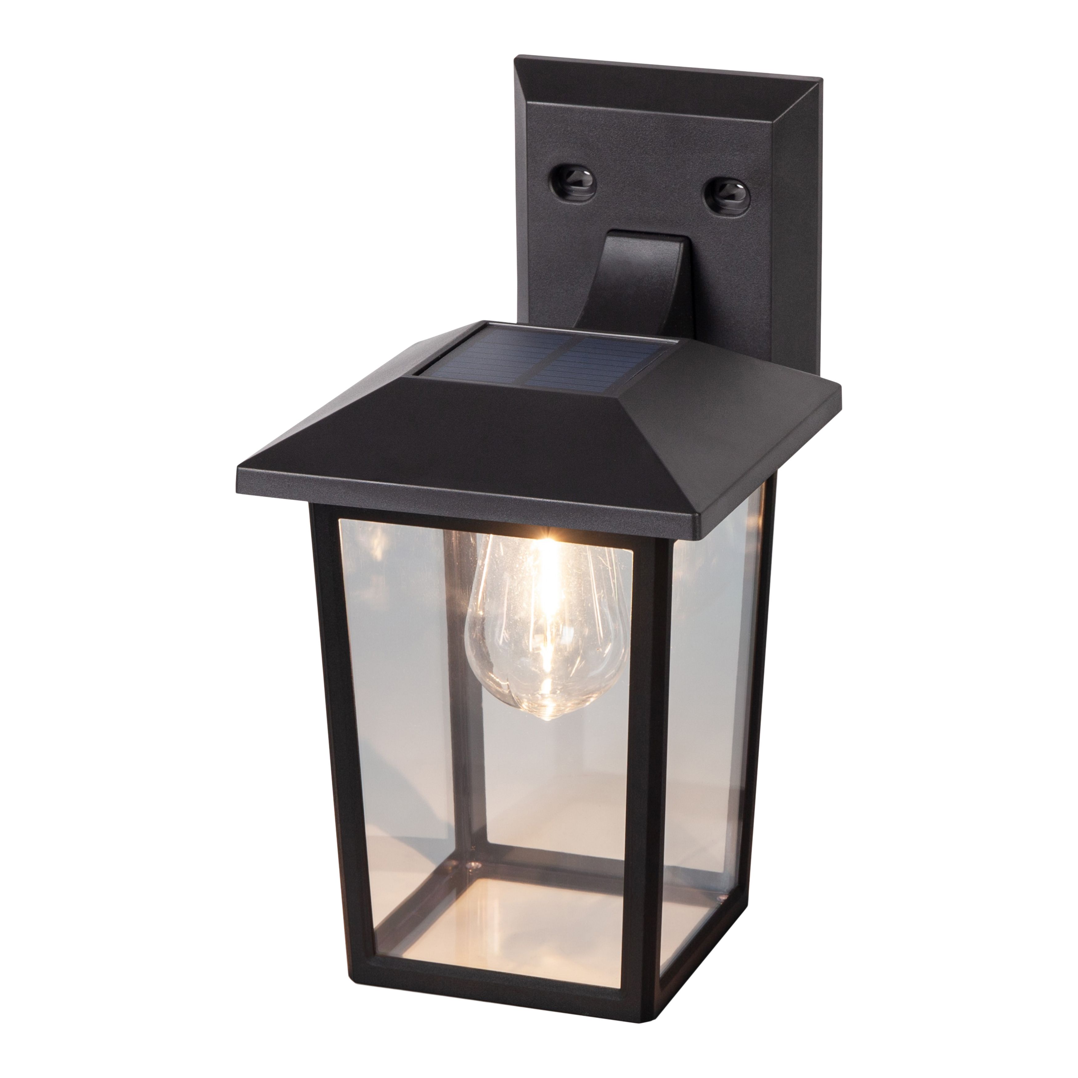Black Solar-powered Integrated LED Outdoor Wall light