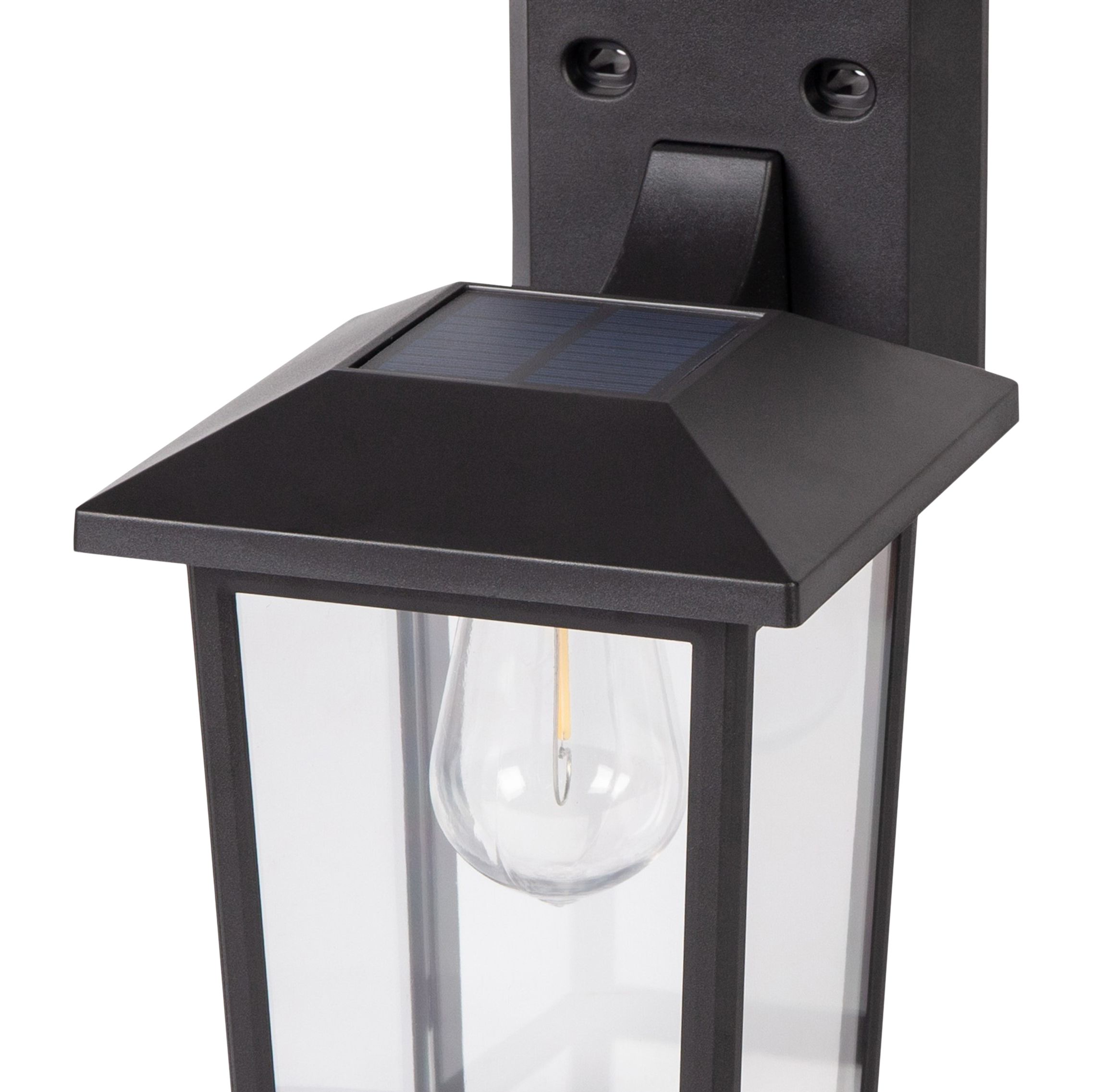 Black Solar-powered Integrated LED Outdoor Wall light