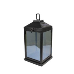 Black Solar-powered LED Outdoor Lantern