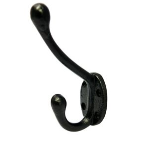 Black Steel 124mm Double Hook (Holds)5kg