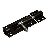 Black Steel Barrel Door bolt (L)76mm (W)40mm