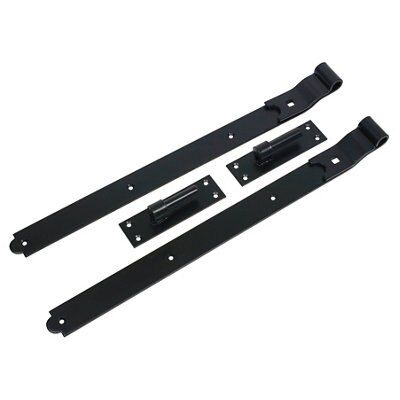 Black Steel Gate hinge (L)610mm, Pack of 2