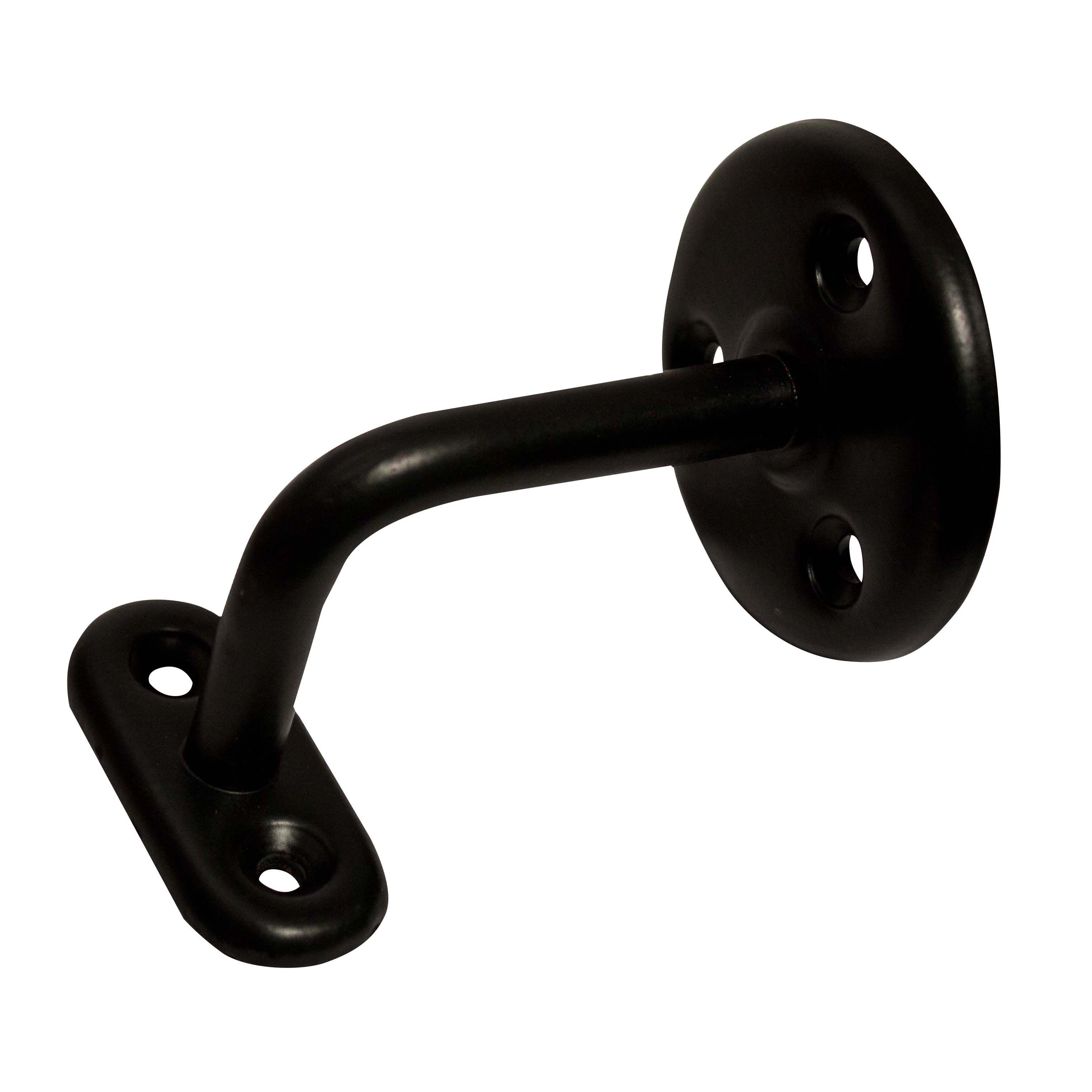 Black Steel Wallmounted Handrail bracket (L)58mm (W)11mm DIY at B&Q