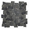 Black Stone Mosaic tile, (L)320mm (W)320mm