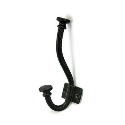 Black Twist Wrought iron effect Coat & hat Hook