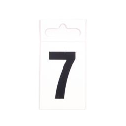 Black & white Plastic Self-adhesive Door number 7, (H)50mm (W)30mm