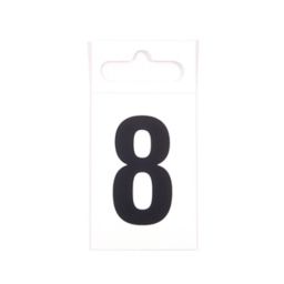 Black & white Plastic Self-adhesive Door number 8, (H)50mm (W)30mm