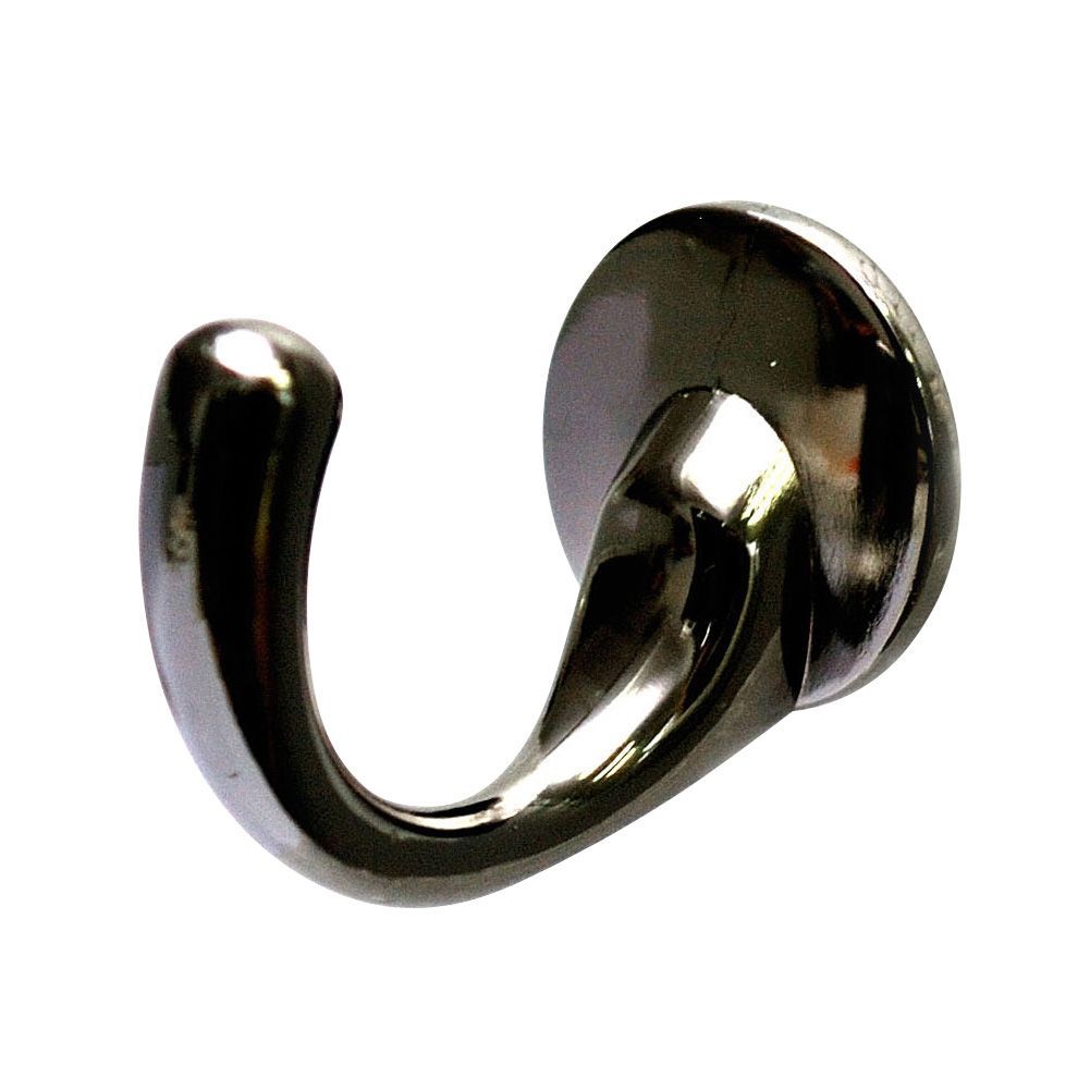 Black Zinc alloy Circular Single Hook (H)25mm (W)41.5mm